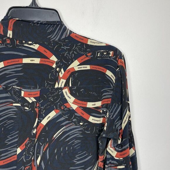 ROKH Shirt Dress Womens 40 US 2-4 Scarf Frill Silk Button Front Long Sleeve Midi - Picture 8 of 14